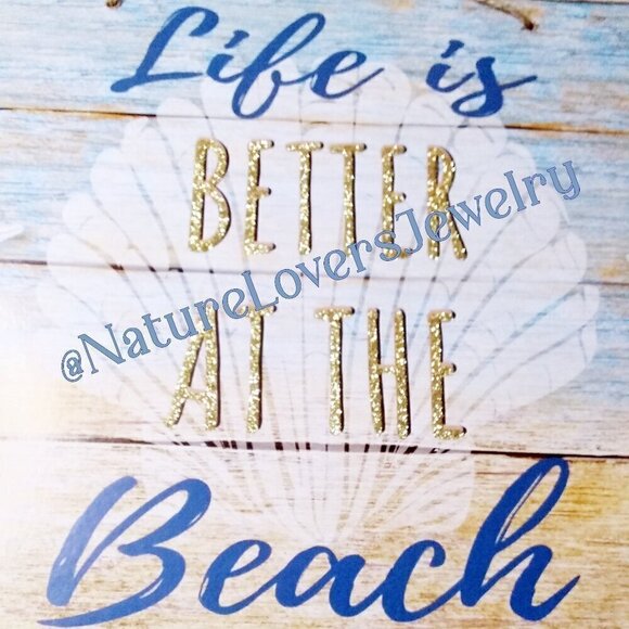 Beach Wedding? Chunky White Agate + Pressed Glass Clam Shell Dangle Earrings - Picture 4 of 7